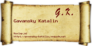 Gavansky Katalin névjegykártya