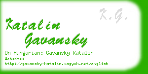 katalin gavansky business card